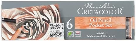 Cretacolor Oil Pencil Drawing Set of 6, Oil Pencil Tin box Set of 6,Multi image 4