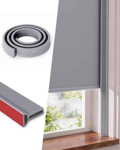 Cuttable Light Blocker for Window Shades and Blinds Blackout TPE Side Tracks Light Blocking Strips Durable Light Blocker for Blinds Window Side Light Blocker for Bedroom (Grey 60 2PCS)
