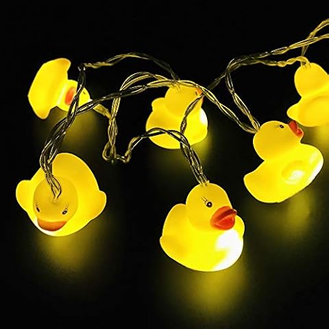 Cirkooh 1.5 M / 4.9 Ft 10 Lights Battery Powered Cute Animal Duck Shape LED String Lights for Indoor/Outdoor Halloween Christmas Thanksgiving Home Party Children Kids Bedroom Decoration Cover