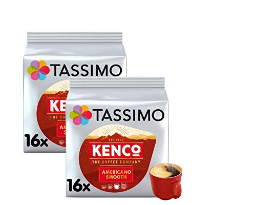 Tassimo Kenco Americano Smooth Coffee Pods (Pack of 2, Total 32 Coffee Capsules)