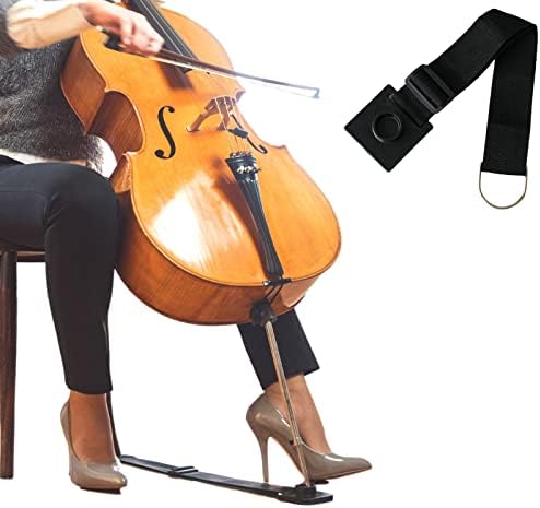 Fabmode Cello Endpin Anchor Adjustable Non Slip Stopper Holder Stand Non-slip with D-ring Thick Pad Anti-Scratch Sponge for Cellist Practice Performance