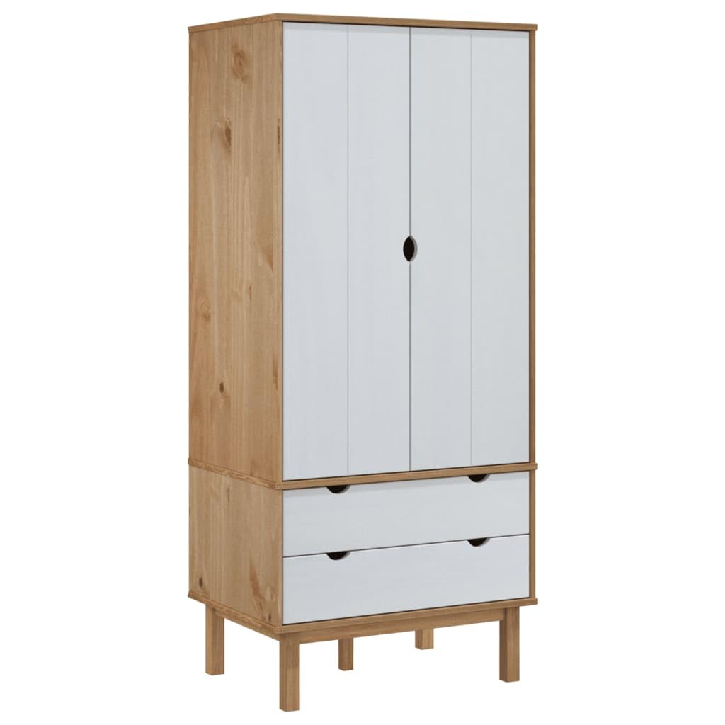 Armadio OLDEN Marrone 76,5x53x172 cm in Legno Massello di Pino 358594