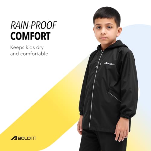 Image of Boldfit||Comfortable for School, Travel- Raincoat for Kids-Waterproof and Windproof Rainwear
