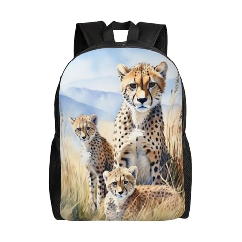 Lightweight Backpack Cheetahs Family 16Inch Waterproof Backpack Gym Casual Daypack for Women Men Gift