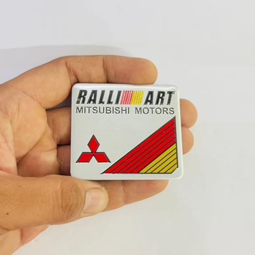 Image of Emblems for Car & Bike Metal Lo.go and Grill Me.tal Lo.go, Auto Accessories for Car Emblem 3D Badge Auto Racing Sport Sticker Grand Tourer Decal. (Square RALLIART Sticker)