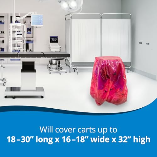 Image of TIDI 5540RS TIDIShield Transport Cover for Ring Stand ― Post-Case Ring Stand Containment Cover ― Red with Biohazard Symbols ― Quantity: 20 Transport /Containment Covers ― Medical Supplies
