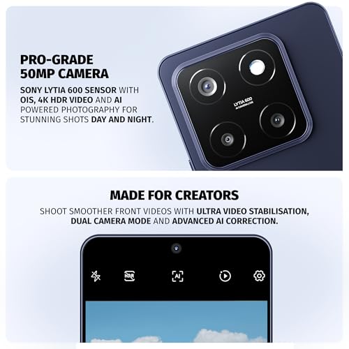 Image of Wobble One 5G (8GB+128GB) | 50MP Epic Front Camera | Dual 4K HDR | Dolby Vision AMOLED | Zero Bloatware Android 15 | Sony LYTIA 600 OIS | Dimensity 7400 | Nova Blue