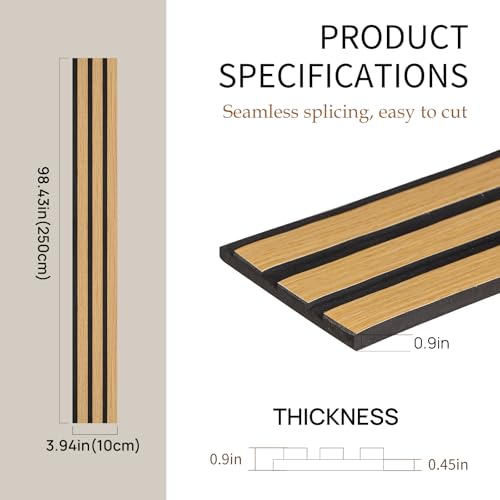 Paneles de pared estriados 3D autoadhesivos de espuma EVA con aspecto madera rollo de 98.5" 4