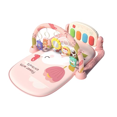 SOLLENT ベビージム プレイマット 音楽 おもちゃ付き ベッドメリーベビージム 0か月~ 赤ちゃん 幼児 ベビー ジム メリー 男女共用 取り外す可能 知育おもちゃ 幼児用寝具 出産祝い 新生児 3ヶ月から対象 (W)