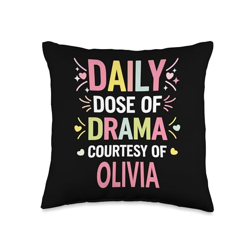 OLIVIA Personalized Name Funny Cute Custom OLIVIA Name Throw Pillow