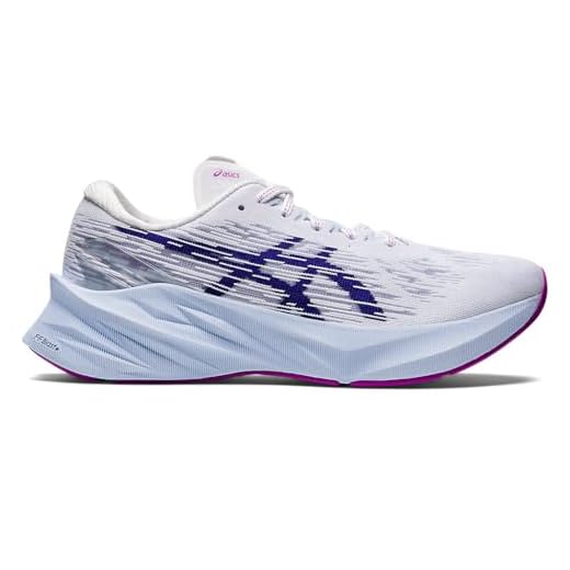 ASICS Tênis de corrida feminino NOVABLAST 3, Branco/Azul de mergulho, 42