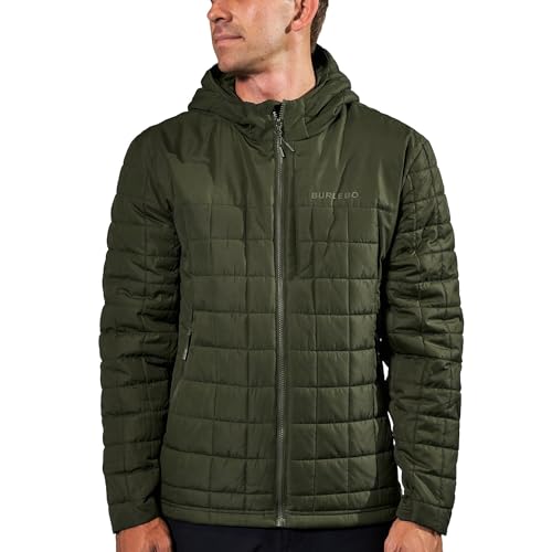 Image of BURLEBO Men's Puffer Jacket - Lightweight Quilted Winter Coat with Zipper Pockets