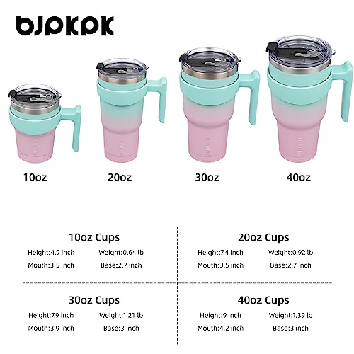 Image of BJPKPK 20 oz Tumbler with Handle & Straw, Insulated Stainless Steel Mug
