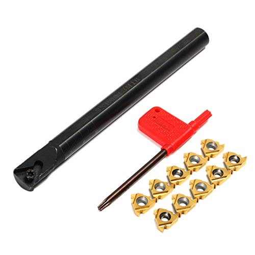 1 Holder Boring + 10Pcs Insert With Wrench For Lathe Threading