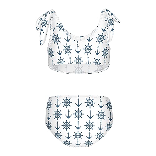 Image of Raccoon and Paw Print Pattern Girls Bikini Sets 2 Piece Swimsuits Bathing Suit Swimwear