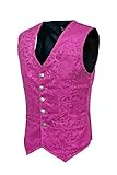 Darkrock Mens Purple Brocade Vest Waistcoat Gothic Steampunk Victorian/USA Sizes (Large, Purple Brocade)