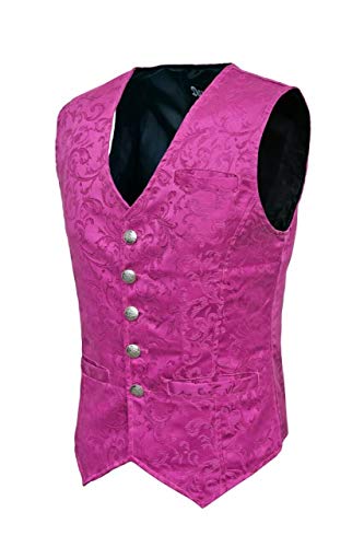 Darkrock Mens Purple Brocade Vest Waistcoat Gothic Steampunk Victorian/USA Sizes/Waistcoat For Men