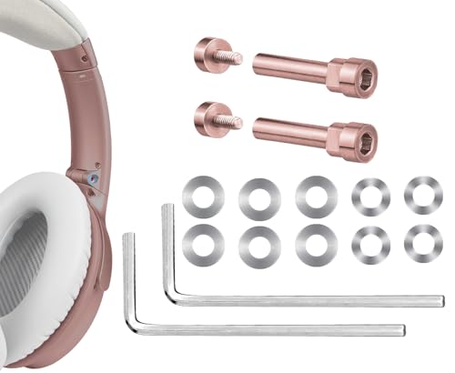 SOULWIT Metal Swivel Pins Replacement Parts Kit para Bose QuietComfort 35/QC35/QC35 II/QC45/QuietComfort SE (QC SE)/Quiet Comfort Wireless Headphones, tornillos de bisagra, accesorios y junta - Rosa dorado miniatura 1