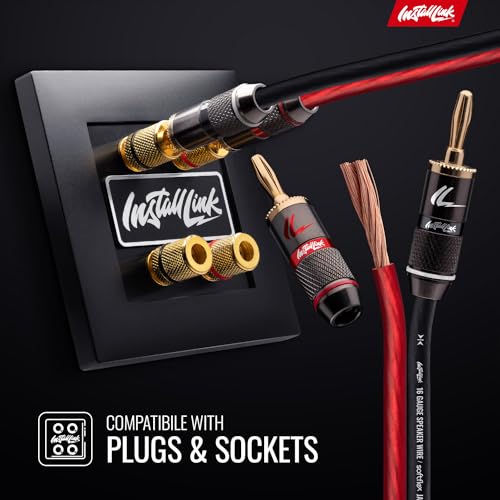 Install Link 14 Gauge Speaker Wire (Speaker Cable) for Car, Home or RV Audio Cable, 100ft, CCA