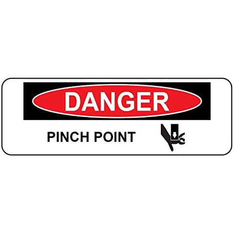 Roll Products Danger Pinch Point Paper Label, 1 x 3 Inch Roll of 100 Cover