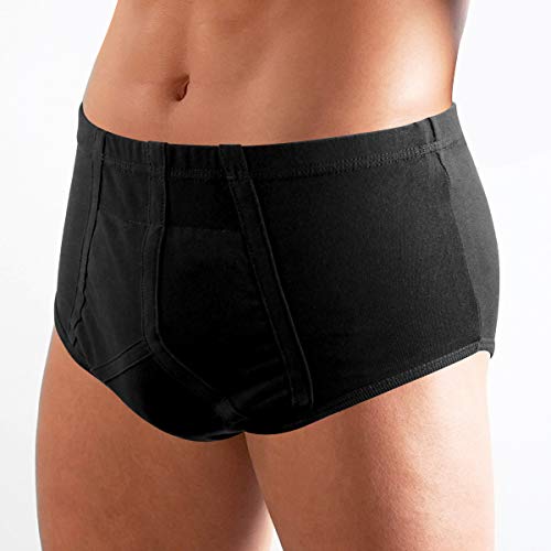 2-Pack Men’s Incontinence Underwear Cotton Regular Absorbency Reusable Washable Urinary Incontinence Briefs For Prostate Surgical, Elder #TOP6