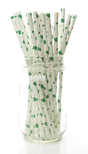 Pitillos de papel para fiesta trébol verde 25 unid. miniatura 2