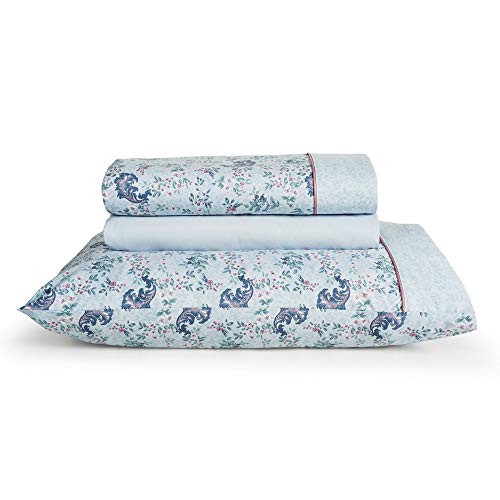 Jogo de Lençol Percal Total Mix Clean Nizia 4 Peças ARTEX - Queen - Azul