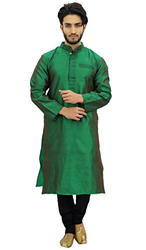 Atasi Designer Indian Ethnic Men's Kurta Pyjama Long Dupion Shirt
