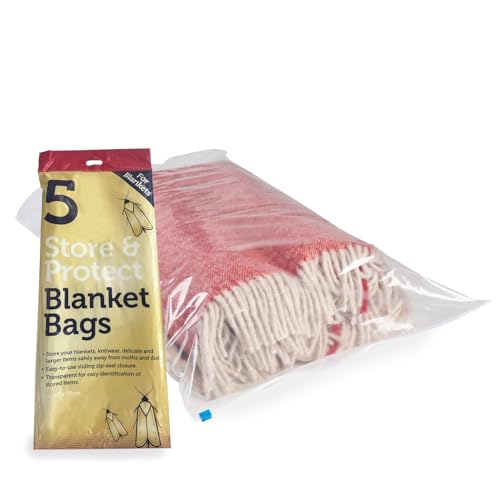 5 Extra Large Store & Protect Zip Seal Blanket Storage Bags Protect Items From Moths & Dust