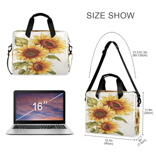 Bolso para laptop ALAZA con diseño girasol y correa ajustable miniatura 4