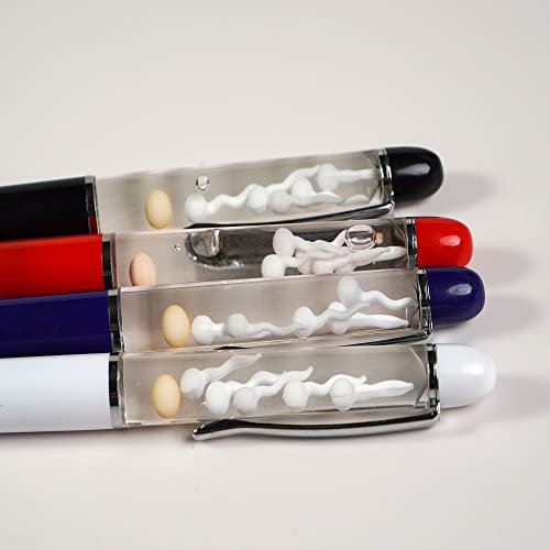 Image of Egg Sperm Pen 3D Floater Floating Will Be Moved Funny Pens For Adults Him Her Unique Gift Boy Girl Friend Women Wife Husband(Black)