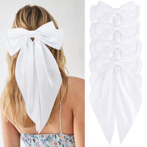 Velscrun Pinzas para el Cabello Satinadas Blancas 4 Piezas miniatura 1