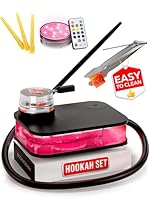 M. ROSENFELD Shisha Set Komplett - Mini Shisha To Go mit Tasche & Premium Zubehör - Shisha Kopf Set mit HMD Smokebox + Schläuche + Mundstück + Zange - Tragbares Shisha für Reise