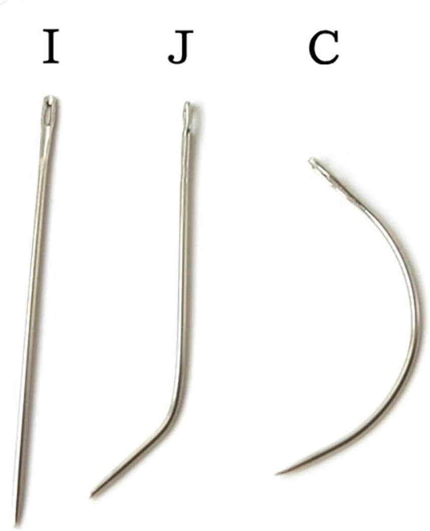 SagaSave 81 Pieces Wig Making Pins Needles Set, J-shaped Needle Wig T Pins and C Curved Needles with 328 Yard Thread for Wig Making, Blocking Knitting, Modelling and Crafts