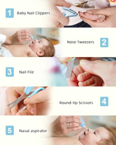 Miniatura 5 de Lictin Set Para Cuidado Del Bebé -12 Piezas Kit De Aseo Para Bebés,Productos Para Bebés, Kits De Puericultura Para Viaje Y El Uso Diario Azul