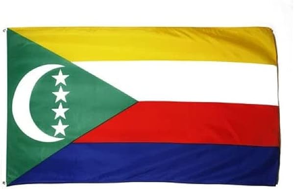 AZ FLAG - Comoros Flag - 150 x 90 cm - Comorian Flag 100% Polyester with Integrated Metal Eyelets - Flag 110g - 4