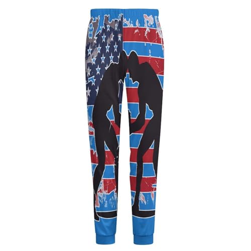 U.s Flag Wrestling Pajama Pants Men Pj Bottoms Sleepwear Lounge Pant4