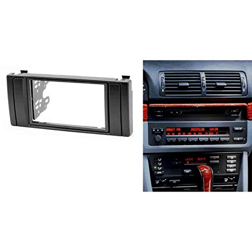 Sound-way Kit Montage Autoradio, Cadre Façade 2 DIN avec Supports de Montage, Adaptateur Antenne, Cable Adaptateur Connecteur ISO, Compatible avec BMW Series 5, BMW X5