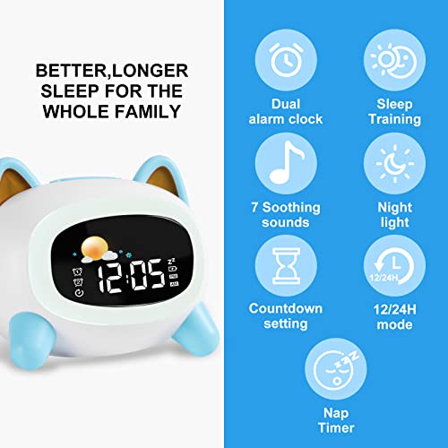 Jokirydo Kids Alarm Clock For Girls Toddler Ok To Wake Clocks For Kids With Sleep Trainer Countdown Night Light Sleep Sound Machine Color Changing Cute Cat Clock For Boys Teens Bedrooms #TOP2