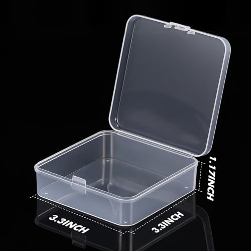 Image of Jetec 30 Pieces Mini Plastic Clear Beads Storage Containers Box for Collecting Small Items, Beads, Jewelry, Business Cards, Game Pieces, Crafts (3.3 x 3.3 x 1.1 Inch)