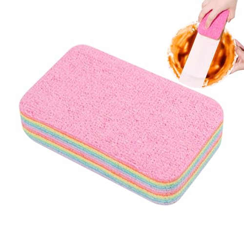 Esponjas de limpieza de cocina - 12 toallas de capa de fibra, paño de microfibra absorbente | Paños exfoliantes de lavado reutilizables pelables, solución de limpieza multiusos con cuenco lavabo