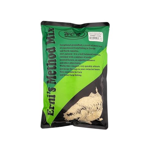 WCB Carp Baits Groundbait Chum Mix Feeder Mix Carp Bait for Fishing - Erni's Method Mix - Ideal for Carp and Catfish Fishing (Flavor: Sweet Corn)