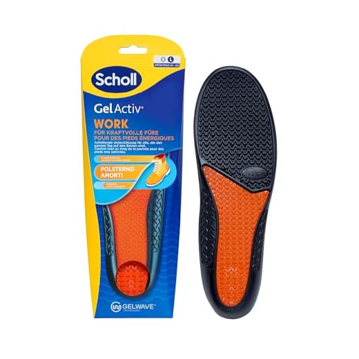 Scholl GelActiv Work Einlegesohlen für Männer, ganztägiger Komfort bei der Arbeit, hält die Füße frisch und kühl, Stoßdämpfung und komfortable Polsterung mit GelWave-Technologie, Größe 40.5-46