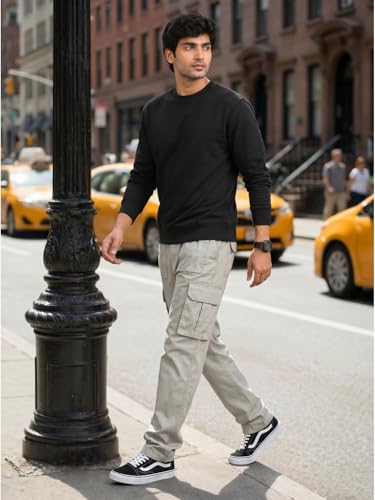 Image of DEELMO Men's Stylish Multi-Pocket Cargo Pants || Casual Fit Pants Trousers || Stylish Trousers for Men || Men's Cargo (MD501 01 08)
