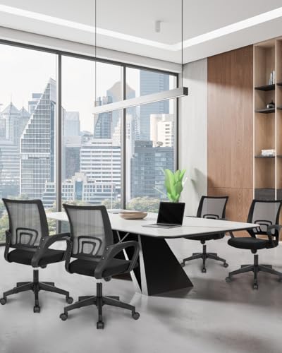 Image of NEO CHAIR Office Computer Ergonomic Mid-Back Mesh Desk Chair, Dark Black