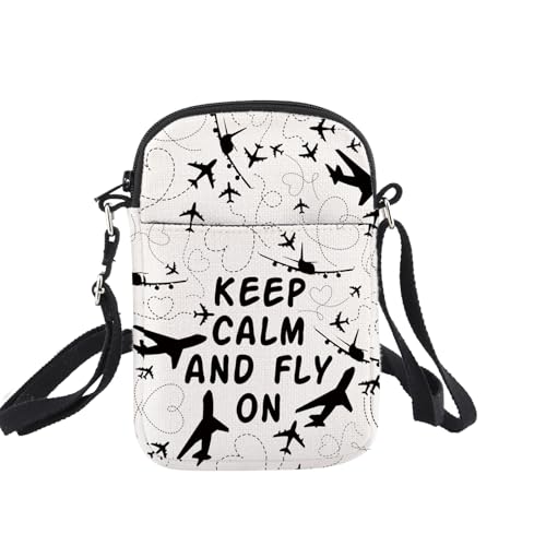Pilot Crossbody Bag Airplane Lover Gifts Aviation Pilot Gifts Plane Gift Keep Calm And Fly On Airplane Shoulder Bag