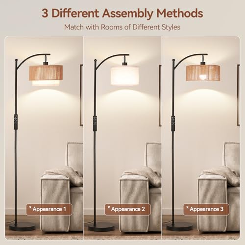 Image of SUNMORY Arc Floor Lamps for Living Room with 12W Remote and Dimmable Bulb
