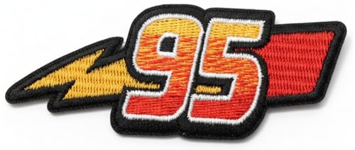95 Thunderbolt Racing McQueen Embroidered Patch - Iron on or sew 3.5 X 1.5 D024