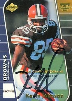 Sports Memorabilia Autograph Warehouse 99000 Kevin Johnson Autographed Football Card Cleveland Browns 1999 Collectors Edge Triumph Rookie No. Kj
