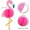 Boao 4-Piece Flamingo Honeycomb Decorations - 21 Inch Pink Tropical Hanging Decor For Hawaiian Parties
